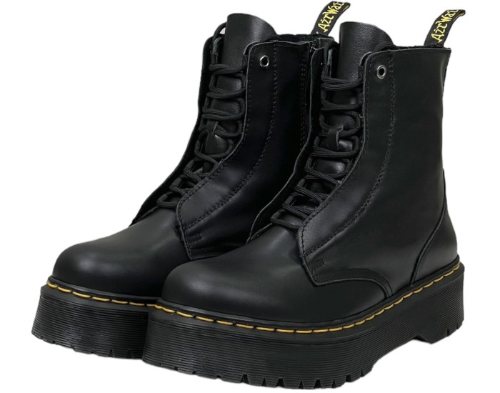 Dr Martens Sinclair Milled Smooth Leather Platform Black