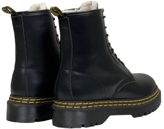 Dr Martens 1460 Black Smooth Double Stitch с мехом