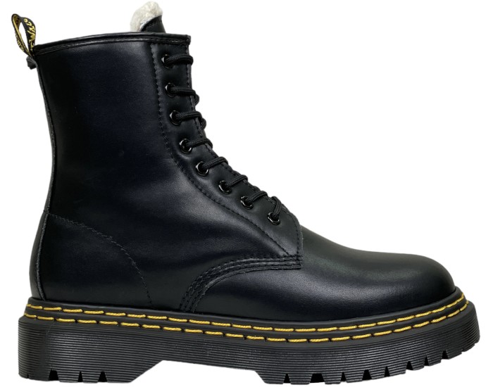 Dr Martens 1460 Black Smooth Double Stitch с мехом