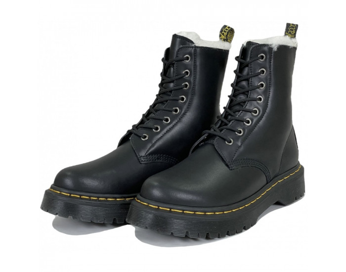 Dr Martens 1460 Jadon Black с белым Мехом