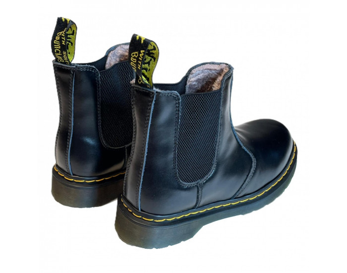 Dr.Martens Chelsea Leonore Черные с мехом