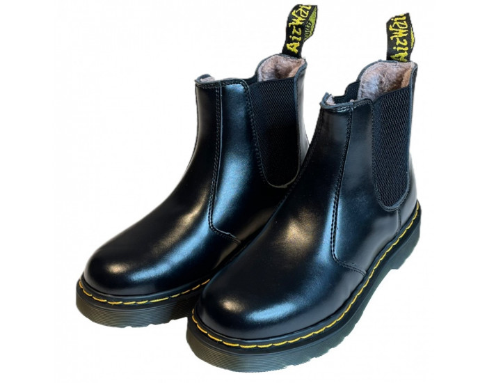 Dr.Martens Chelsea Leonore Черные с мехом