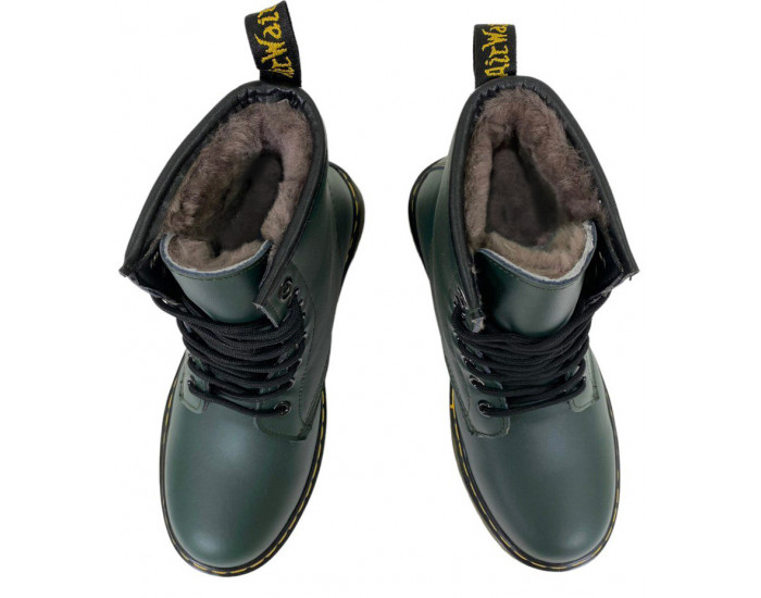 Dr Martens 1460 Green Smooth с Мехом