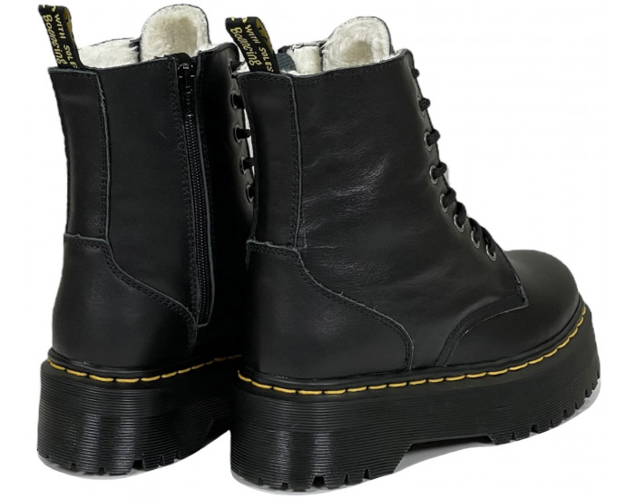 Dr Martens 1460 Jadon Black Chunky Heel с мехом