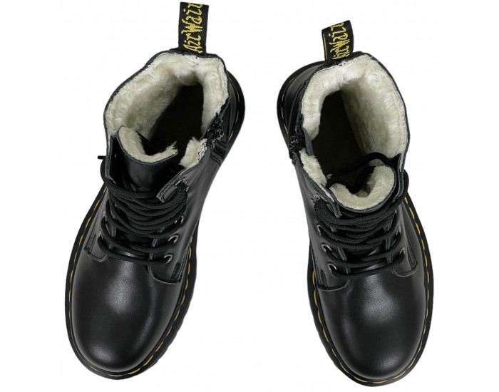 Dr Martens 1460 Jadon Black Chunky Heel с мехом