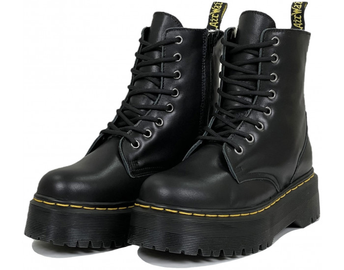 Dr Martens 1460 Jadon Black Chunky Heel с мехом