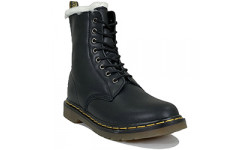 Dr Martens 1460 Smooth Black с белым Мехом