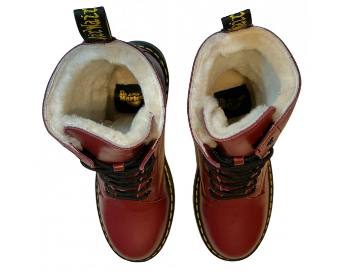 Dr Martens 1460 Smooth Cherry Red Narrow Fit с Мехом