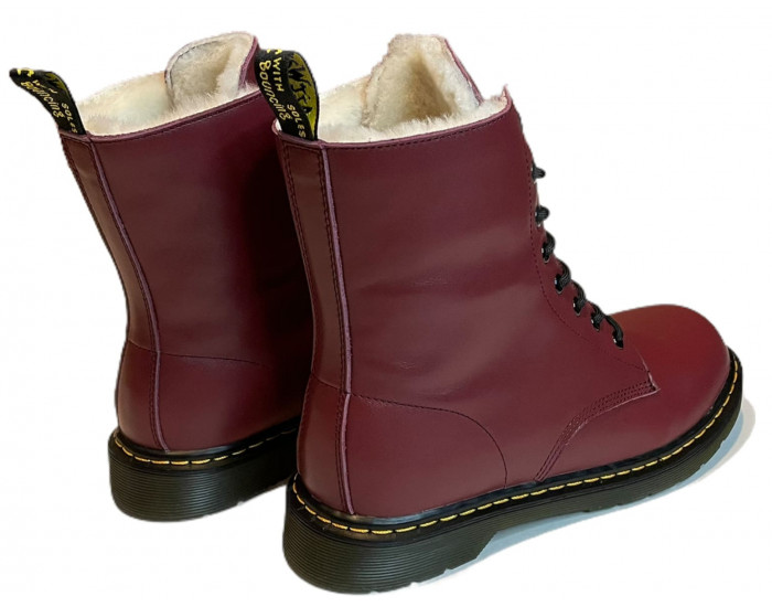 Dr Martens 1460 Smooth Cherry Red Narrow Fit с Мехом
