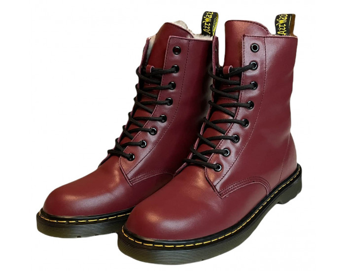 Dr Martens 1460 Smooth Cherry Red Narrow Fit с Мехом