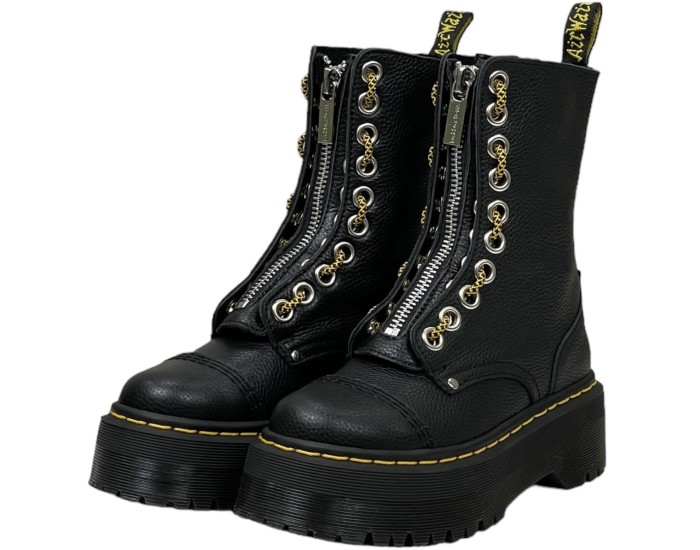 Dr Martens 1490 Sinclair Combs Leather Platform Black