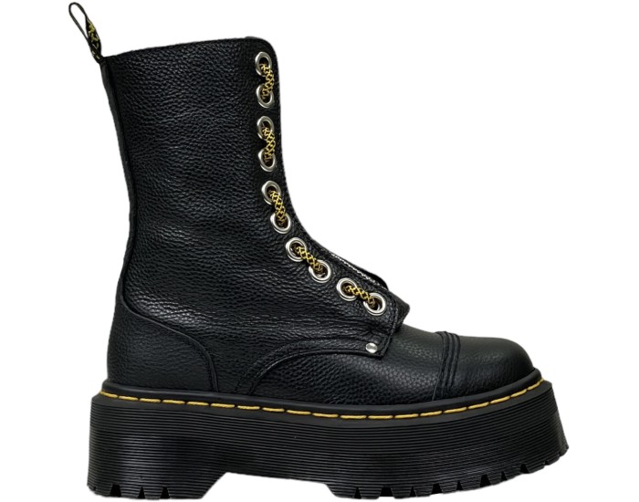 Dr Martens 1490 Sinclair Combs Leather Platform Black