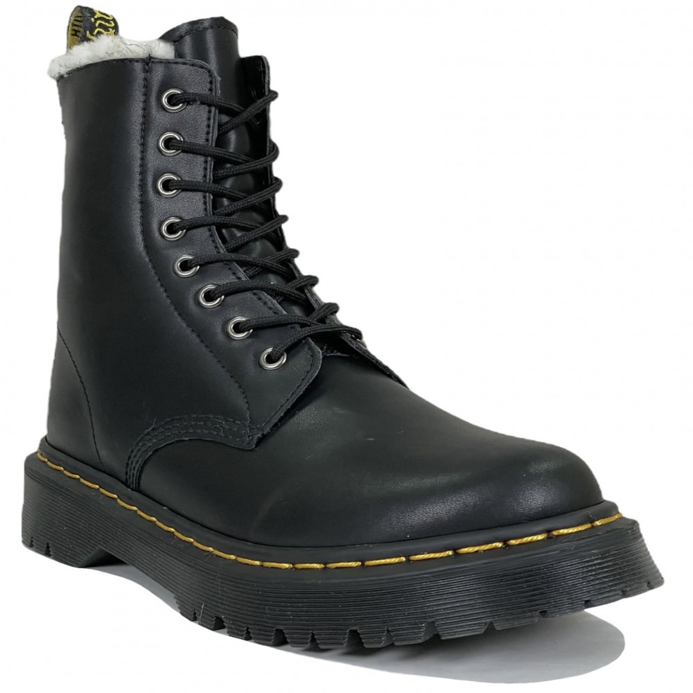 Dr Martens 1460 Jadon Black с белым Мехом